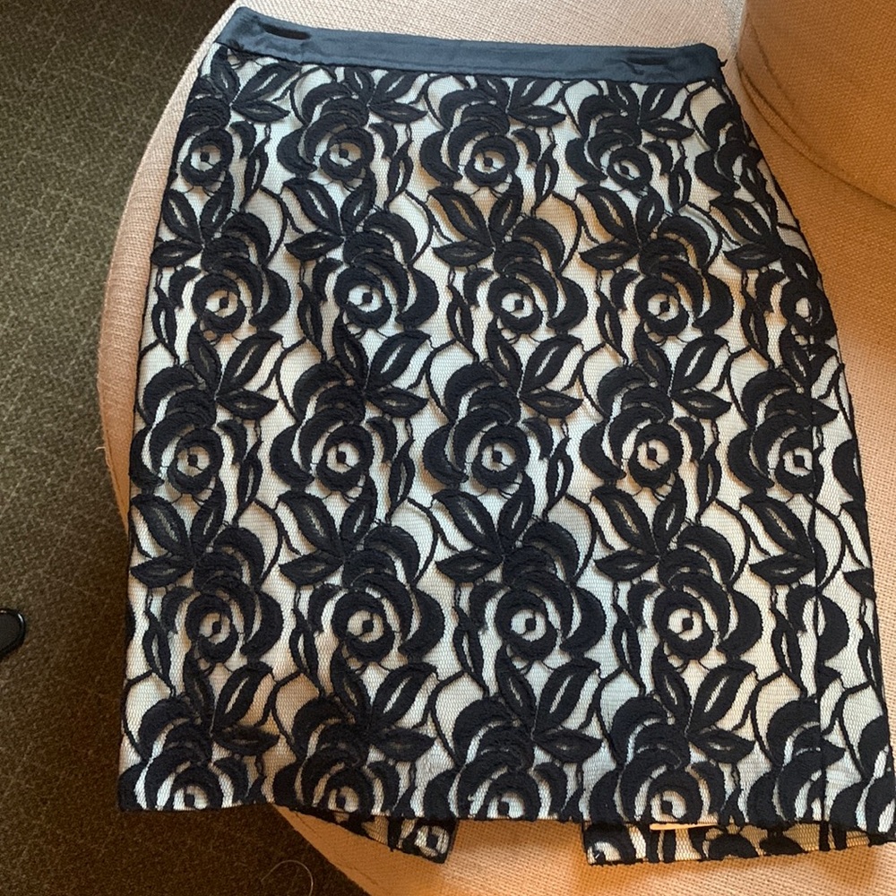 Black lace pencil skirt; Ann Taylor